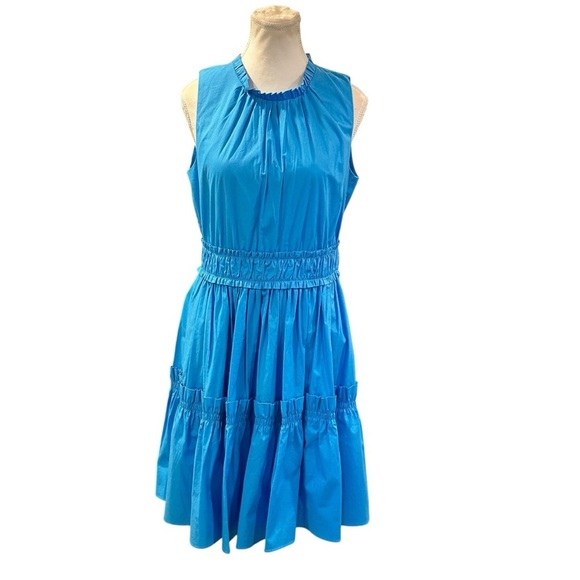 Lilly Pulitzer NWT Elina Stretch Ruffle Dress, Midi Sundress, Blue Size 8 - Picture 7 of 11